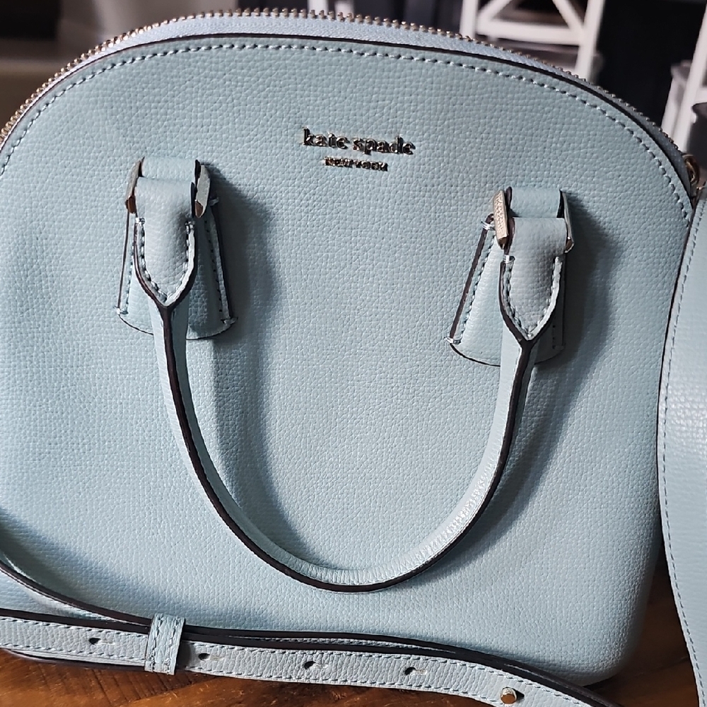 Kate Spade Sky Blue Large Satchel Crossbody Bag